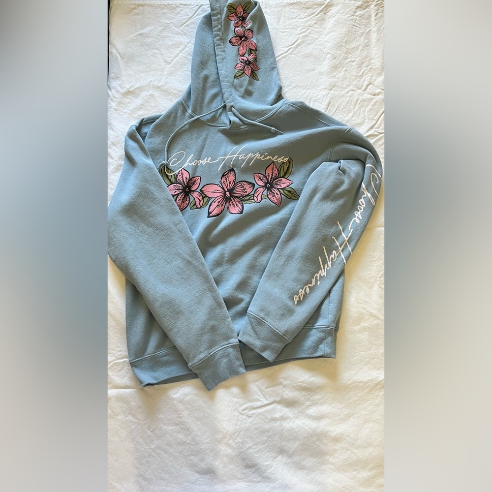 Blue and pink hoodie